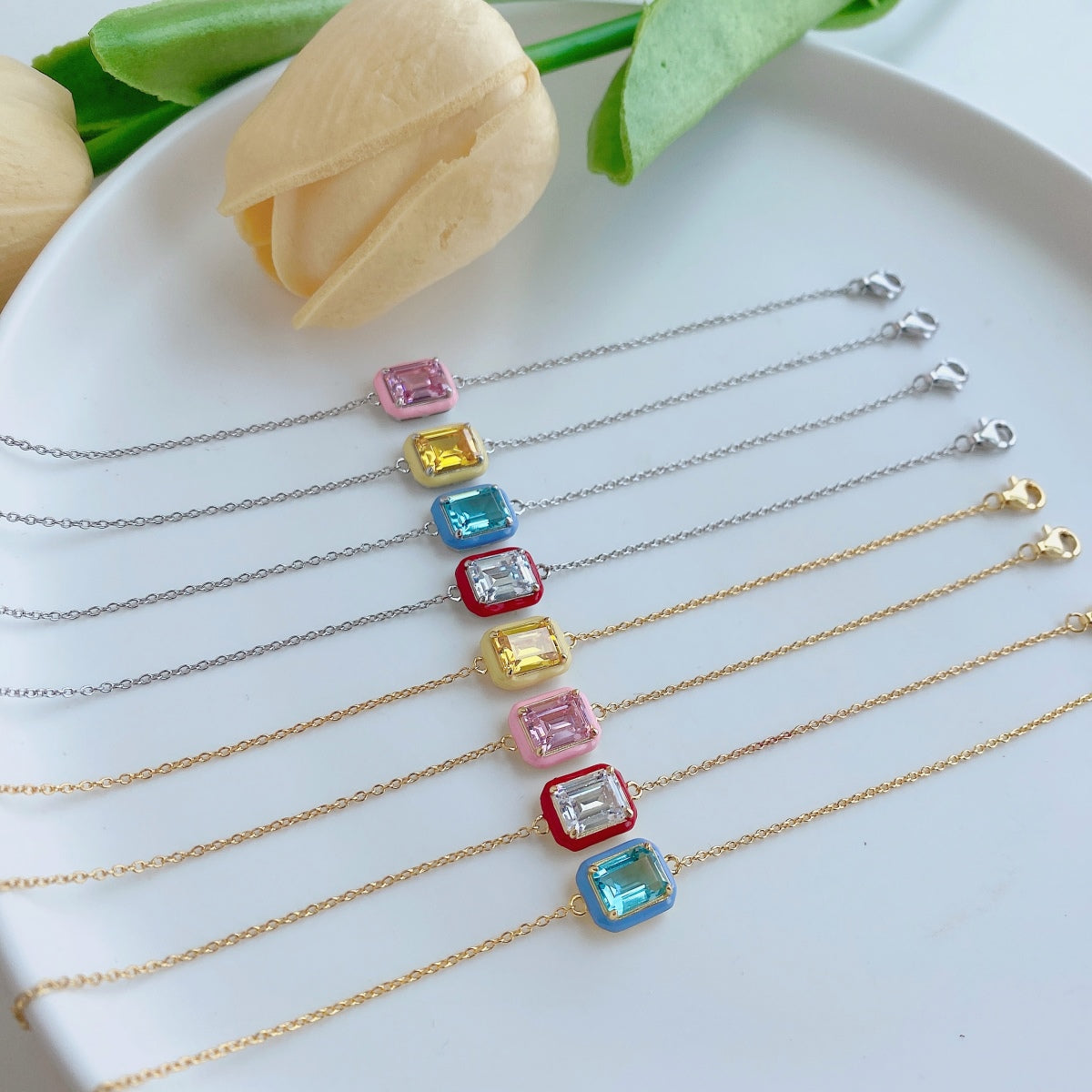 [Lora-Jewelry] Bracelet quotidien en émeraude colorée et scintillante de 2,0 carats
