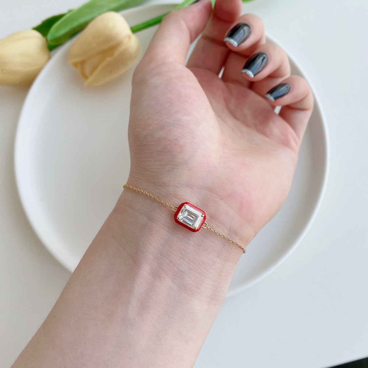 [Lora-Jewelry] Bracelet quotidien en émeraude colorée et scintillante de 2,0 carats