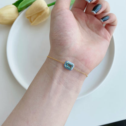 [Lora-Jewelry] Bracelet quotidien en émeraude colorée et scintillante de 2,0 carats