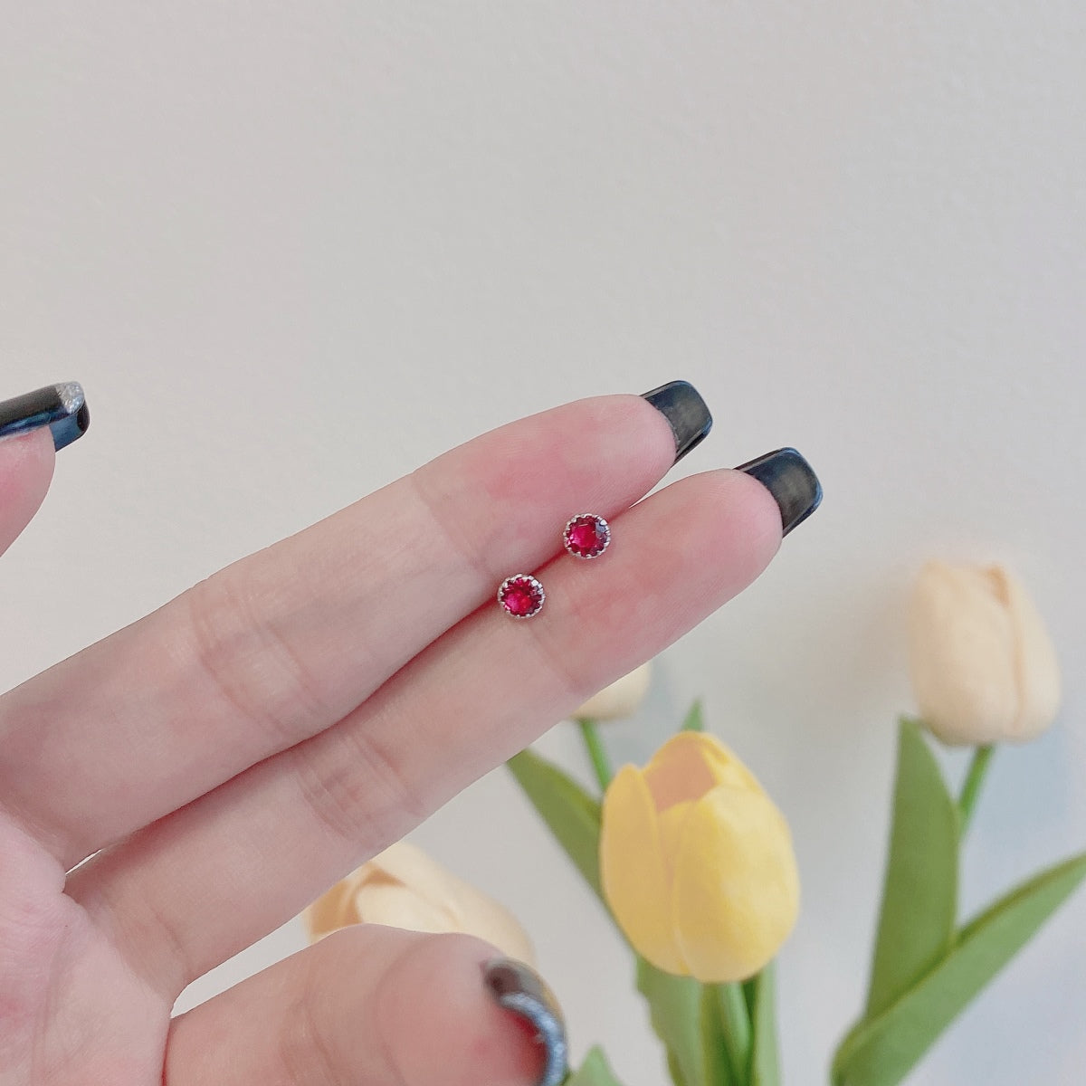 [Lora-Jewelry] Boucles d'oreilles rondes colorées et étincelantes