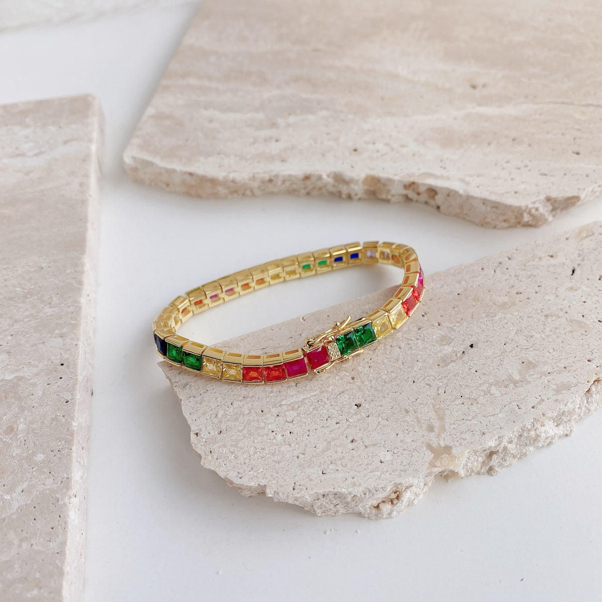 [Lora-Jewelry] Bracelet tennis taille princesse aux couleurs éclatantes