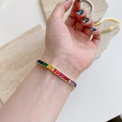 [Lora-Jewelry] Bracelet tennis taille princesse aux couleurs éclatantes