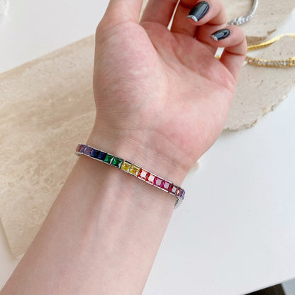 [Lora-Jewelry] Bracelet tennis taille princesse aux couleurs éclatantes