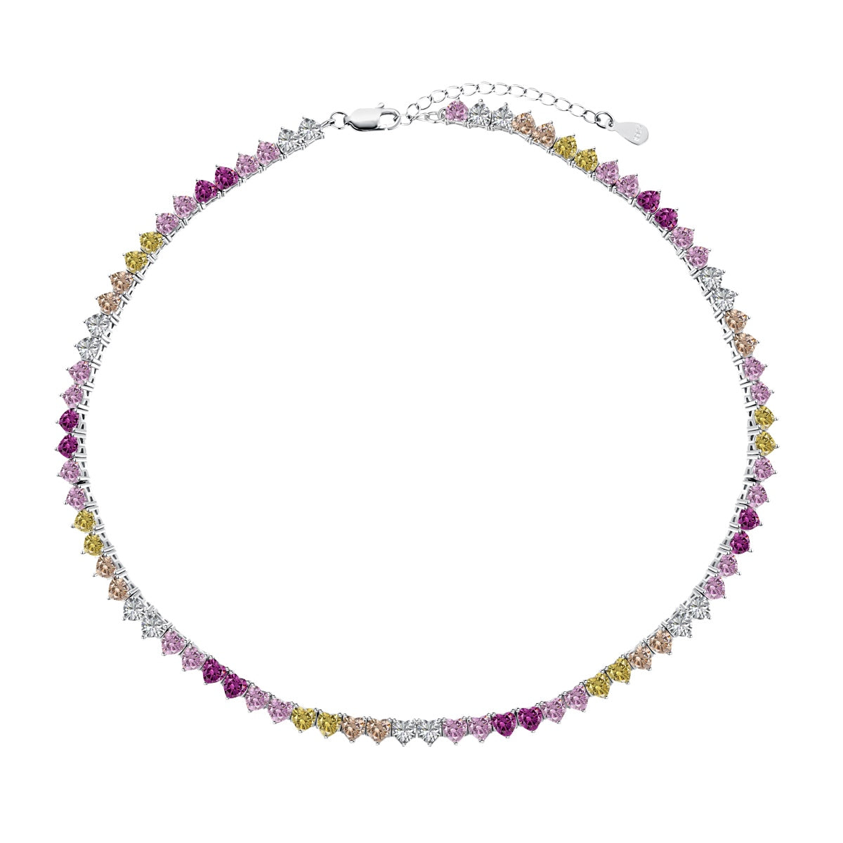 [Lora-Jewelry] Collier tennis cœur plein de couleurs étincelantes