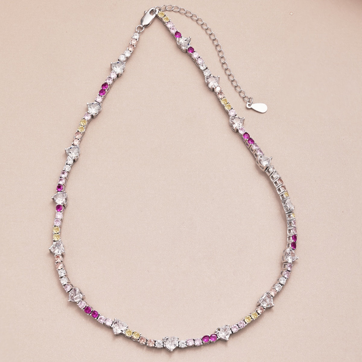 [Lora-Jewelry] Chaîne de tennis arc-en-ciel délicate et colorée