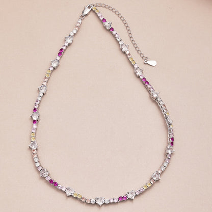 [Lora-Jewelry] Chaîne de tennis arc-en-ciel délicate et colorée