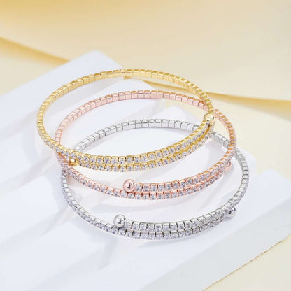 [Lora-Jewelry] Bracelet fantaisie rond avec rangée de diamants