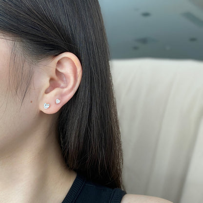 [Lora-Jewelry] Boucles d'oreilles simples en forme de cœur scintillant