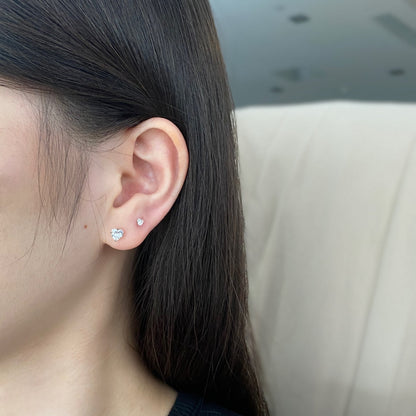 [Lora-Jewelry] Boucles d'oreilles simples en forme de cœur scintillant