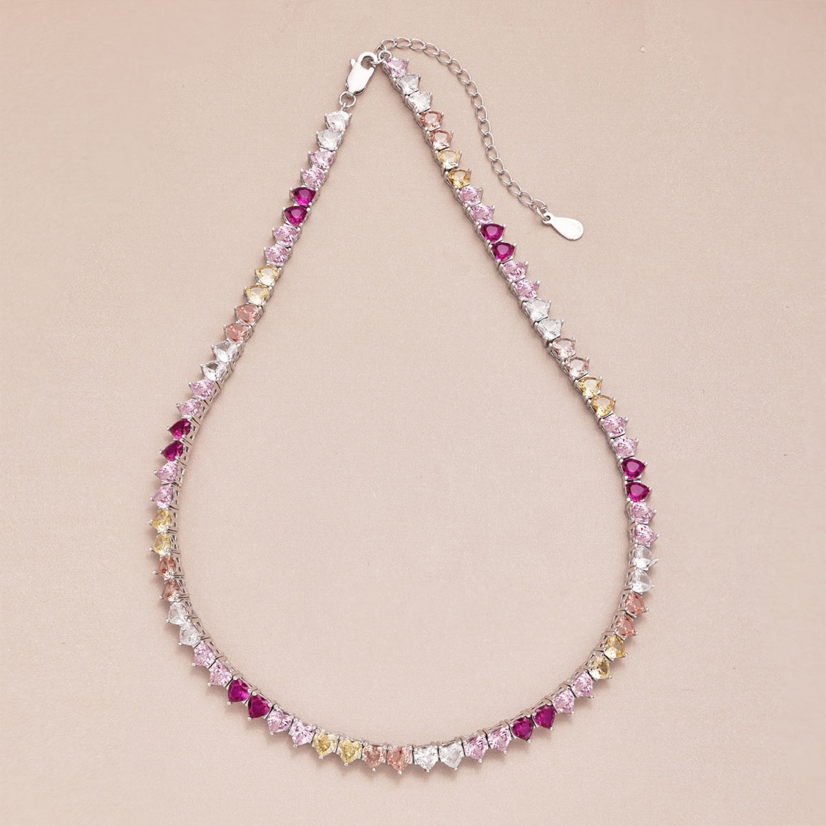[Lora-Jewelry] Collier tennis cœur plein de couleurs étincelantes