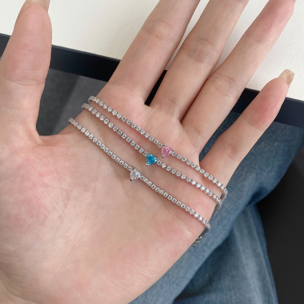 [Lora-Jewelry] Bracelet élégant et romantique en forme de cœur de 0,5 carat