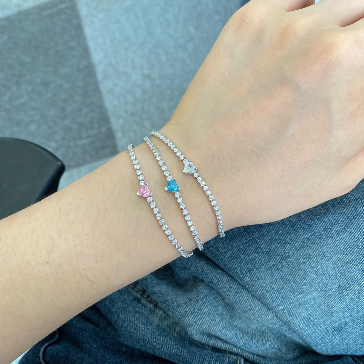 [Lora-Jewelry] Bracelet élégant et romantique en forme de cœur de 0,5 carat