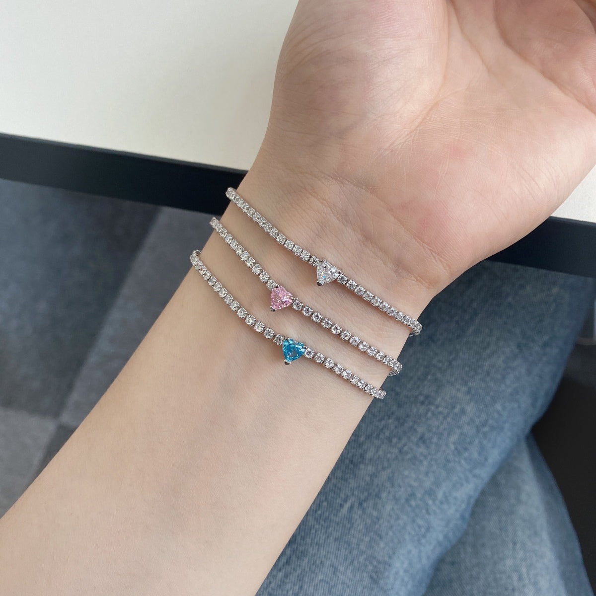 [Lora-Jewelry] Bracelet élégant et romantique en forme de cœur de 0,5 carat