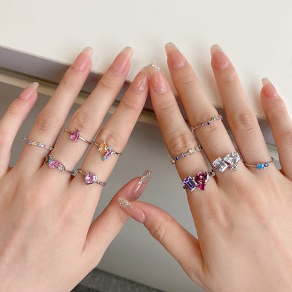 [Lora-Jewelry] Bague quotidienne multi-tailles colorée et éclatante