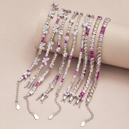 [Lora-Jewelry]ロマンティックハートシェイプラウンドカットラバーブレスレット
