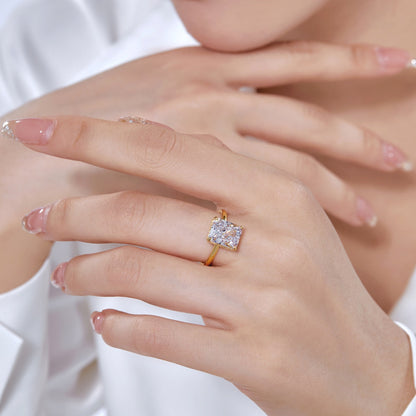 [Lora-Jewelry] Bague de banquet ornée de 4,0 carats, taille radiand enchanteresse