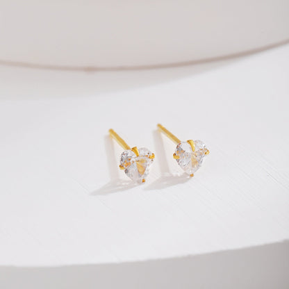 [Lora-Jewelry] Boucles d'oreilles simples en forme de cœur scintillant
