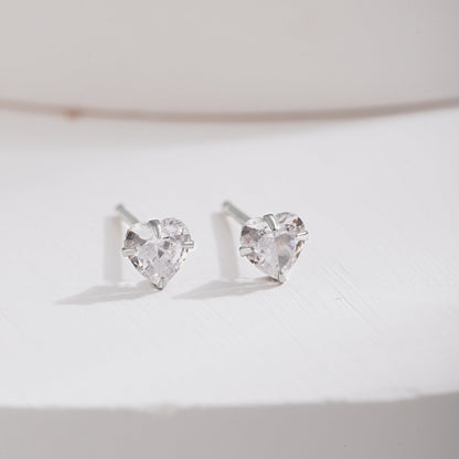 [Lora-Jewelry] Boucles d'oreilles simples en forme de cœur scintillant