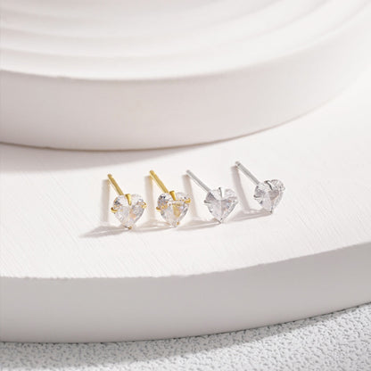 [Lora-Jewelry] Boucles d'oreilles simples en forme de cœur scintillant