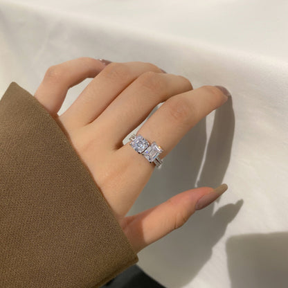 [Lora-Jewelry] Bague de fête ornée scintillante de 2,0 carats avec taille radiant
