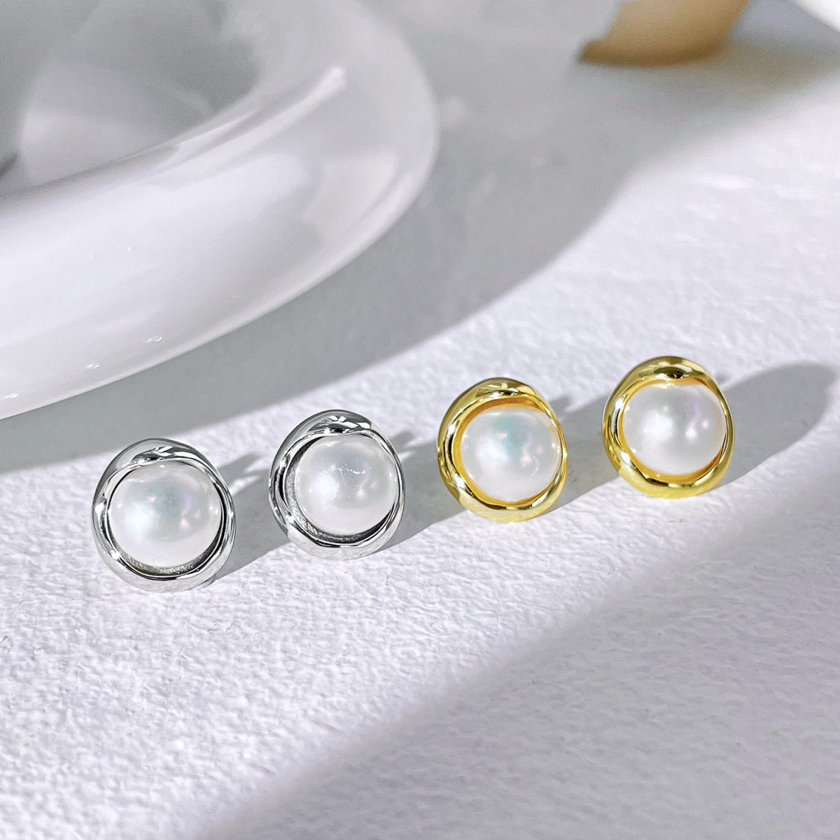 [Lora-Jewelry] Boucles d'oreilles délicates en perles de pain