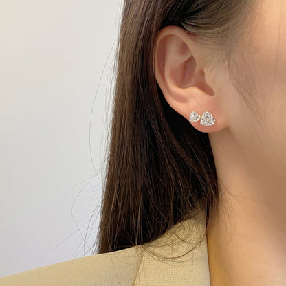 [Lora-Jewelry]ダブルハートシェイプ クラシックプリンセススタイル イヤリング