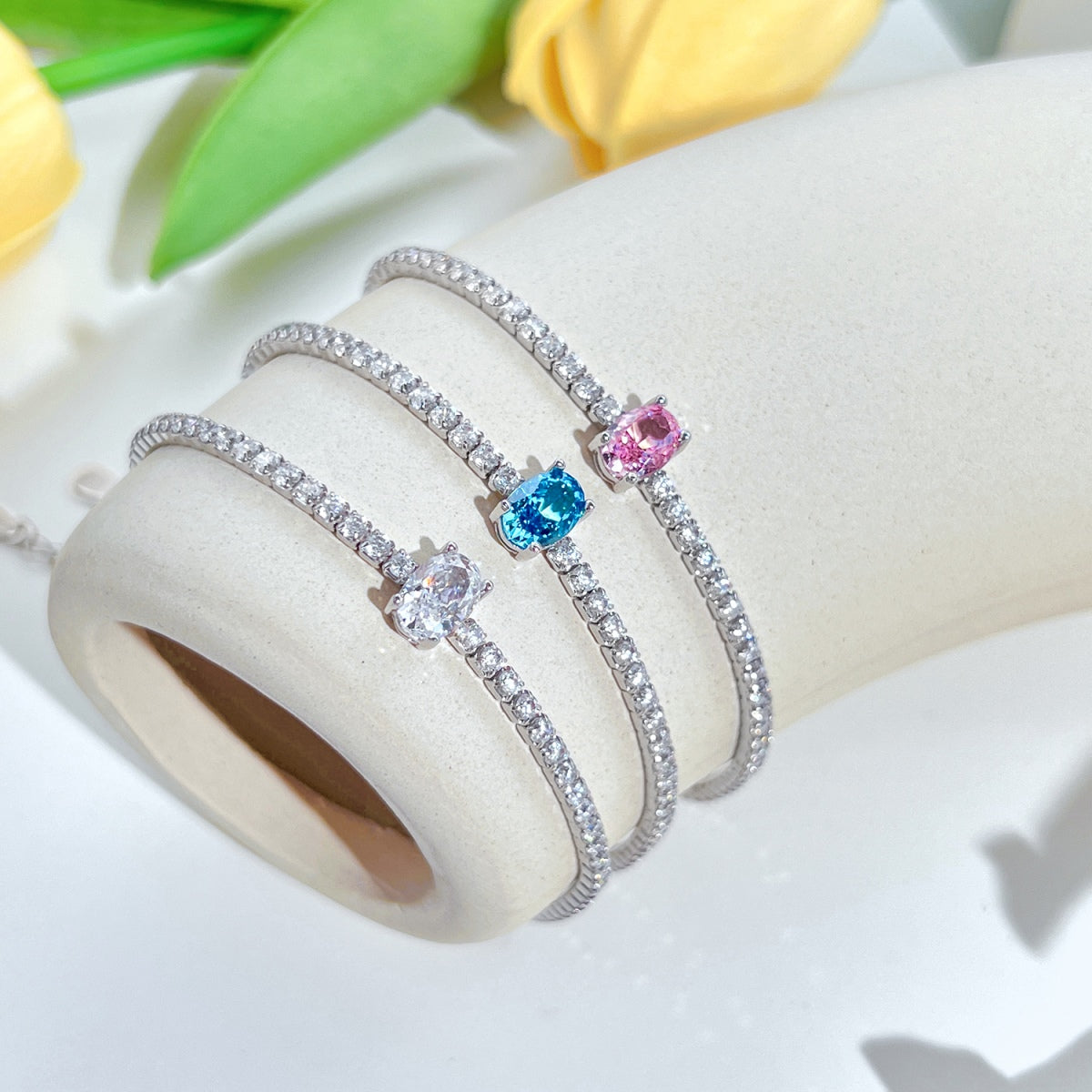 [Lora-Jewelry] Bracelet quotidien exquis de 0,75 carat à taille ovale