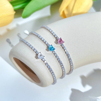 [Lora-Jewelry] Bracelet élégant et romantique en forme de cœur de 0,5 carat