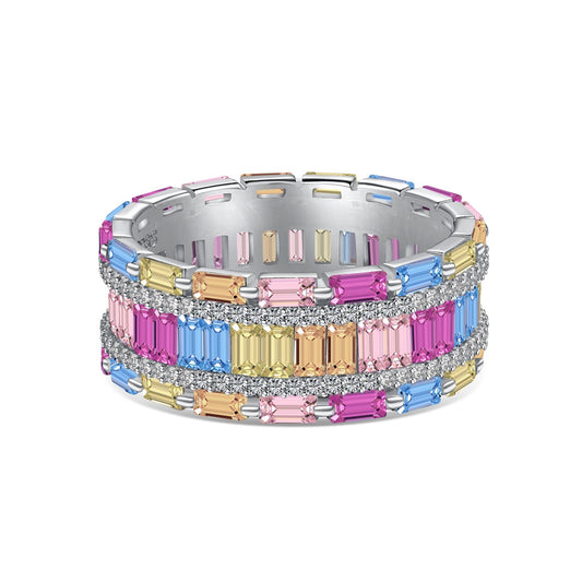 [Lora-Jewelry] Bague de fête éblouissante et colorée avec coupe radiante
