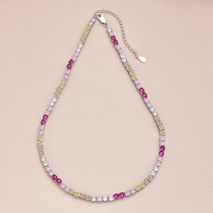 [Lora-Jewelry] Collier tennis délicat et coloré