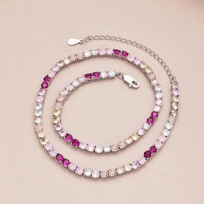 [Lora-Jewelry] Collier tennis délicat et coloré