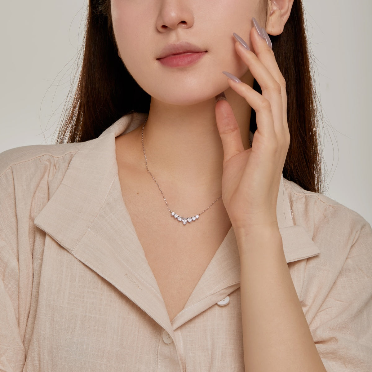 [Lora-Jewelry] Collier délicat en forme de cœur coloré