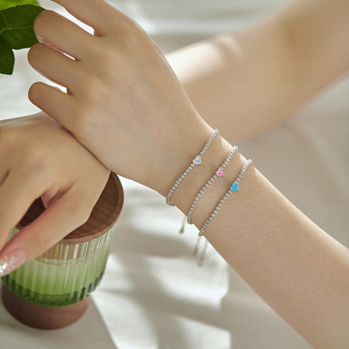 [Lora-Jewelry] Bracelet élégant et romantique en forme de cœur de 0,5 carat