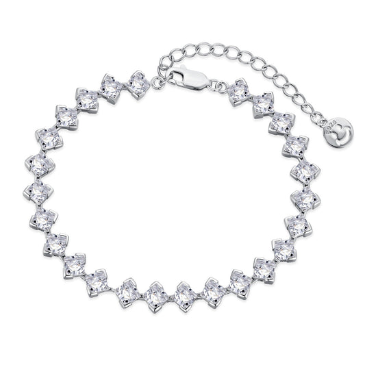 [Lora-Jewelry]0.5カラット オーナメント プリンセスカット デイリーブレスレット