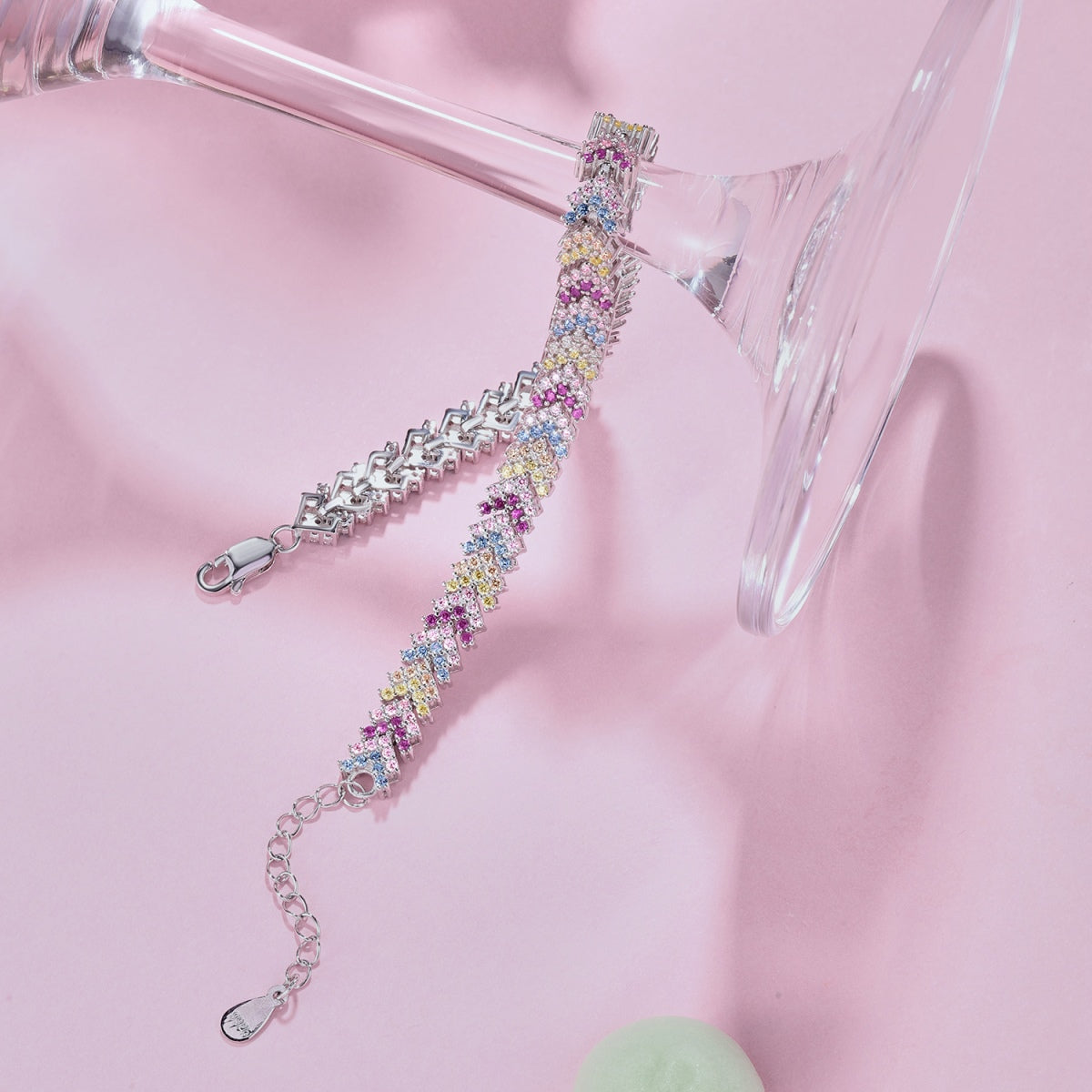 [Lora-Jewelry]華やかな輝きのラウンドカットパーティーブレスレット