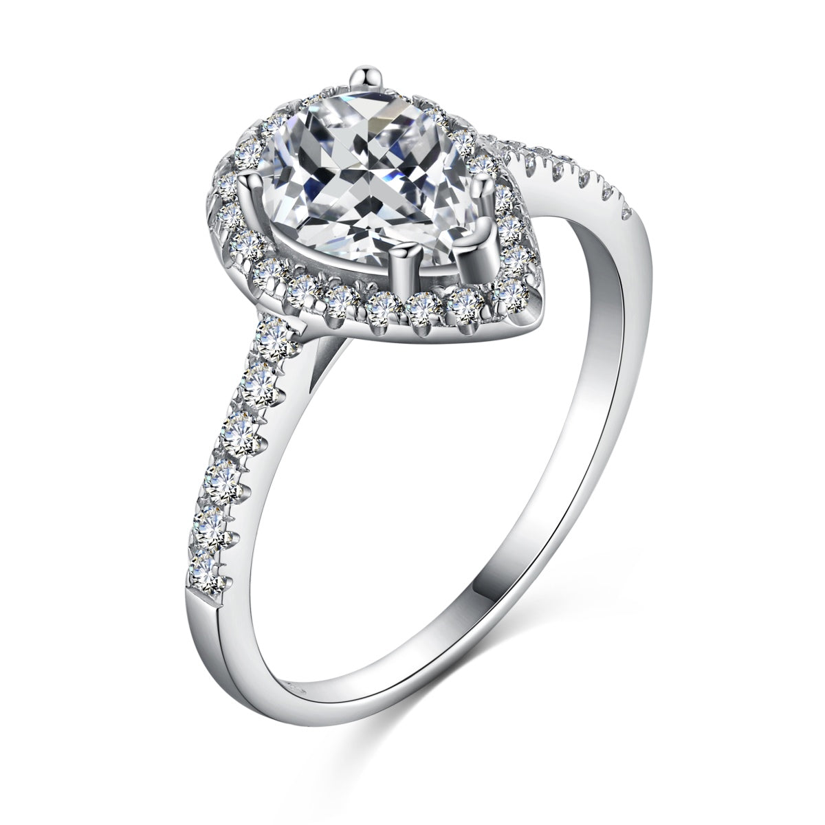 [Lora-Jewelry] Alliance de mariage luxueuse en forme de goutte d'eau de 1,0 carat