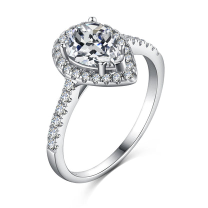 [Lora-Jewelry] Alliance de mariage luxueuse en forme de goutte d'eau de 1,0 carat