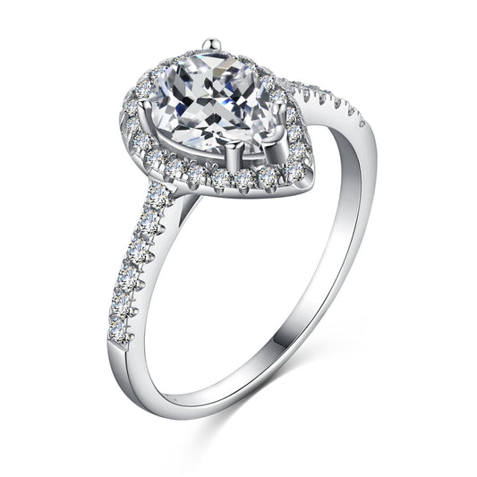 [Lora-Jewelry] Alliance de mariage luxueuse en forme de goutte d'eau de 1,0 carat