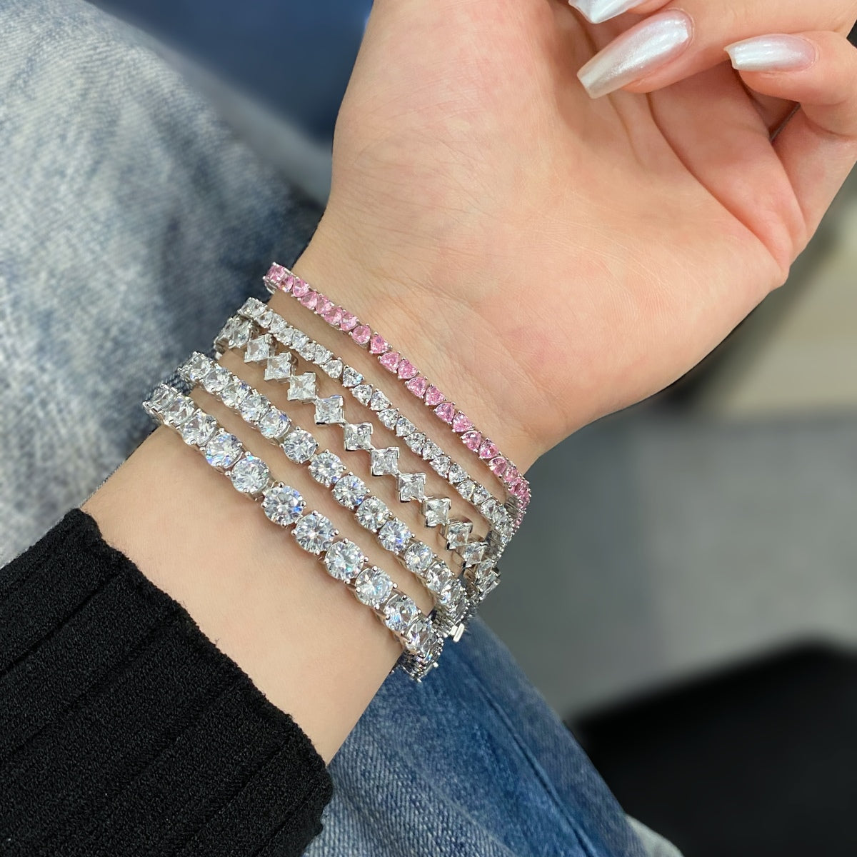 [Lora-Jewelry] Bracelet quotidien orné de 0,5 carat taille princesse