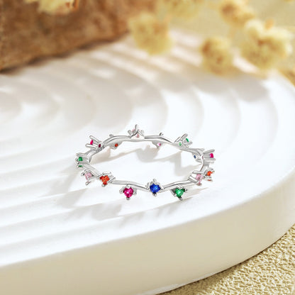 [Lora-Jewelry] Bague quotidienne ronde colorée et rayonnante