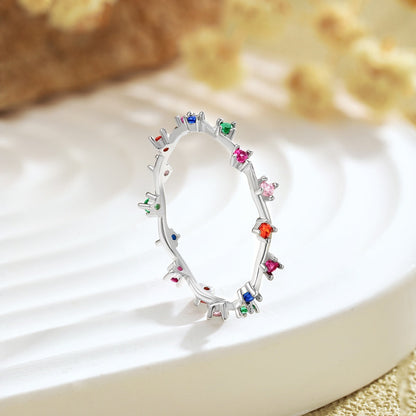 [Lora-Jewelry] Bague quotidienne ronde colorée et rayonnante