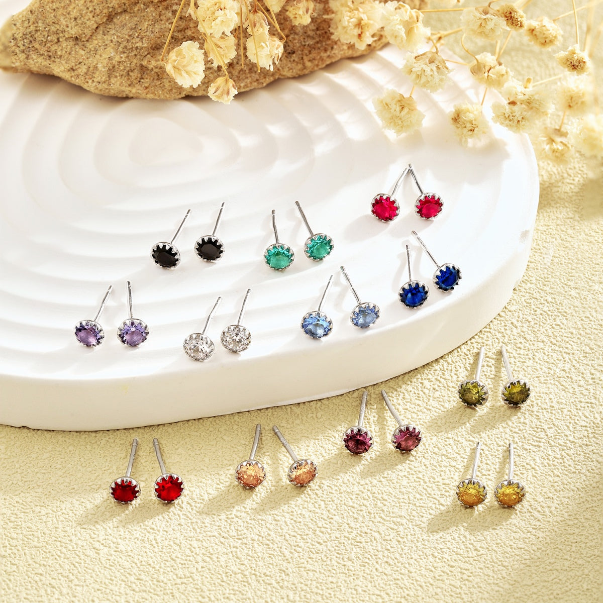 [Lora-Jewelry] Boucles d'oreilles rondes colorées et étincelantes