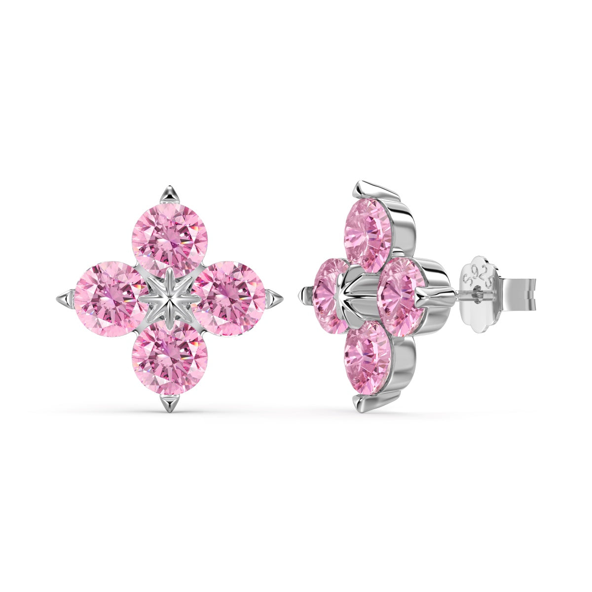 [Lora-Jewelry] Boucles d'oreilles trèfle à quatre feuilles et étoile à huit branches