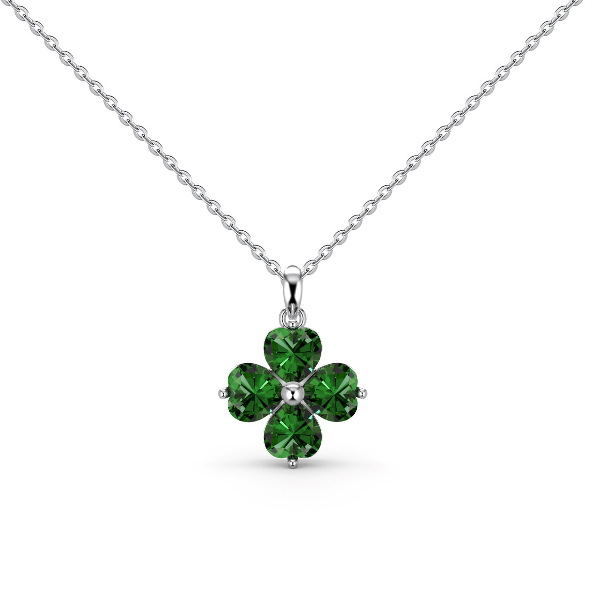 [Lora-Jewelry] Collier de perles en forme de trèfle à quatre feuilles en forme de cœur