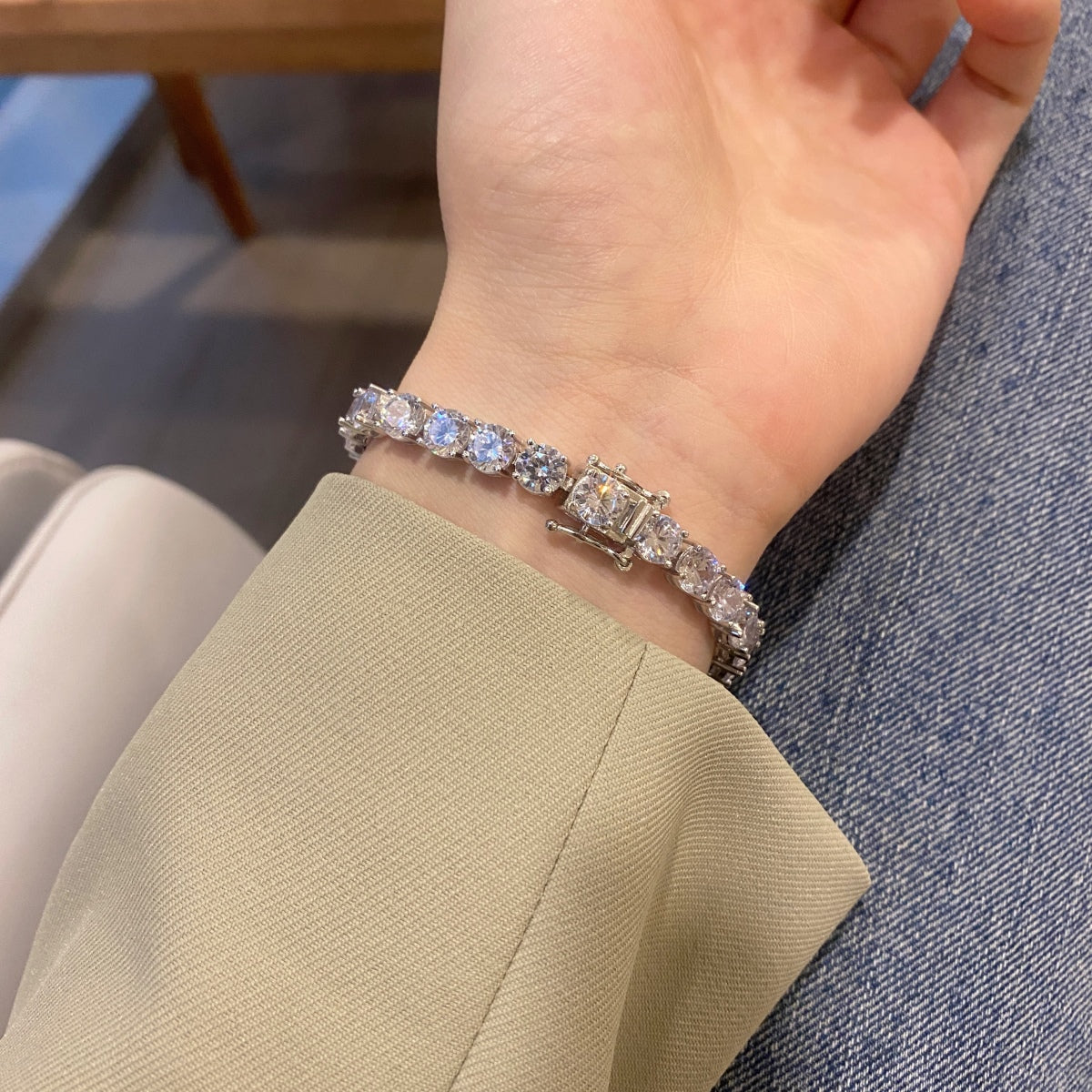 [Lora-Jewelry] Bracelet de mariage éblouissant taille ronde de 0,75 carat