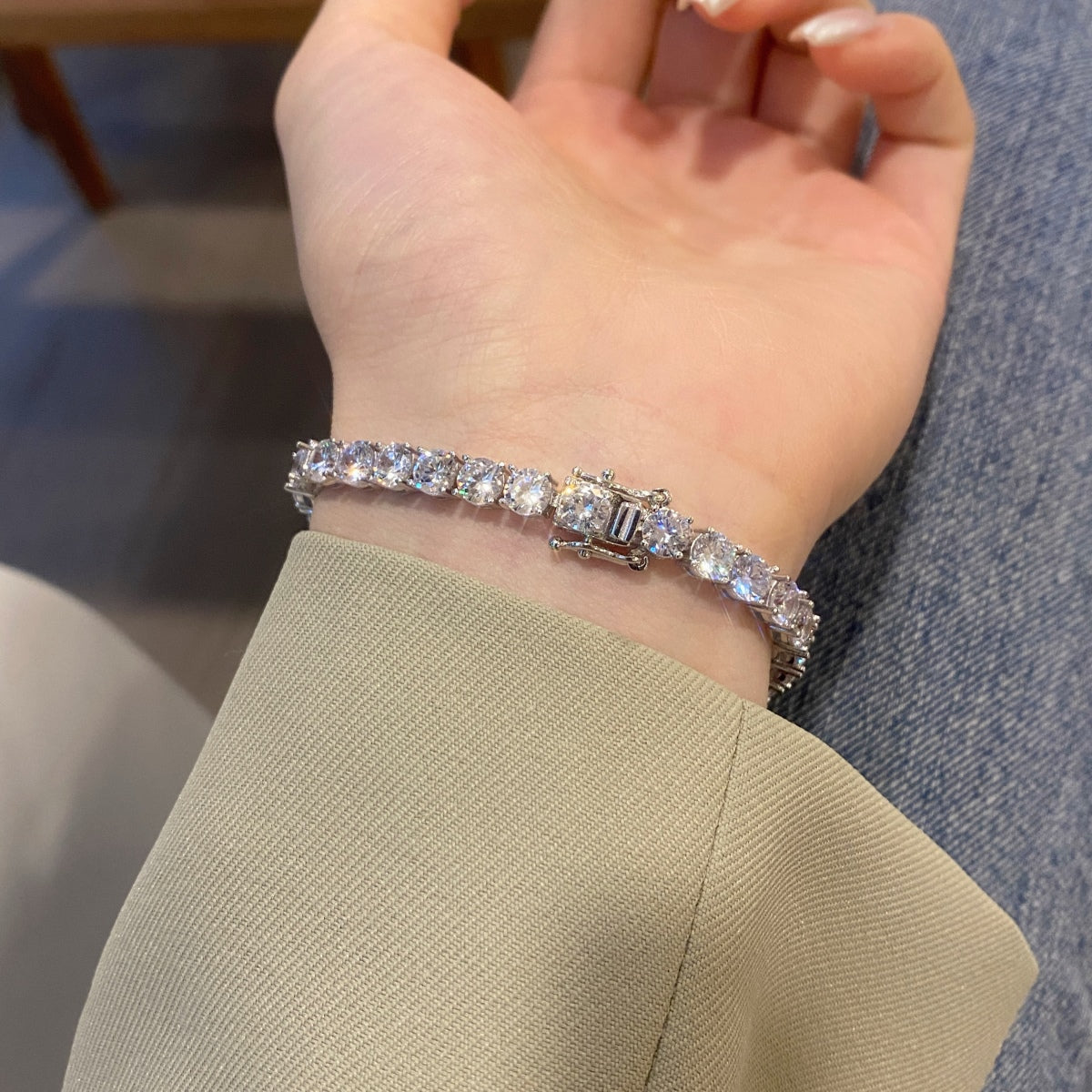 [Lora-Jewelry]華やかな輝きのラウンドカットウェディングブレスレット