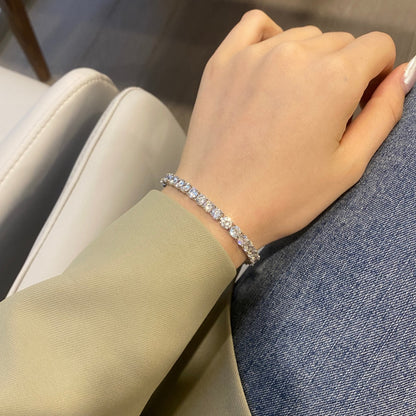 [Lora-Jewelry]華やかな輝きのラウンドカットウェディングブレスレット