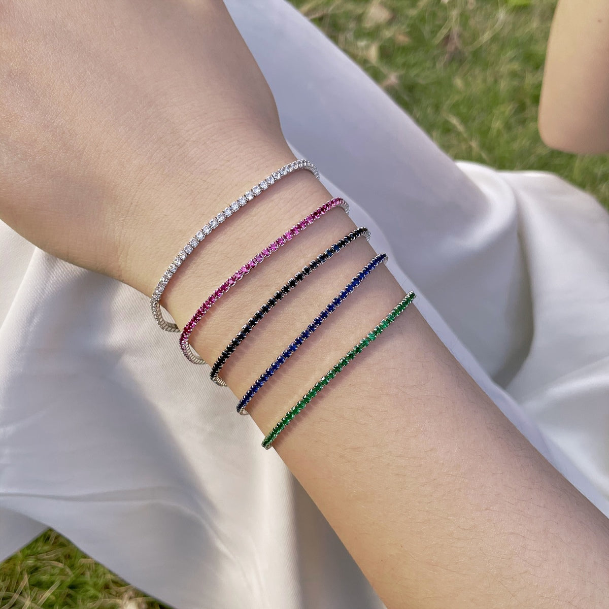 [Lora-Jewelry]Radiant Colorful Round Cut Party Bracelet