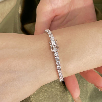 [Lora-Jewelry] Bracelet tennis luxueux orné de pierres rondes