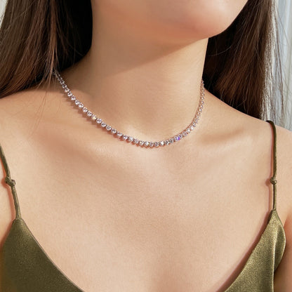 [Lora-Jewelry] Collier tennis orné de cœurs taillés